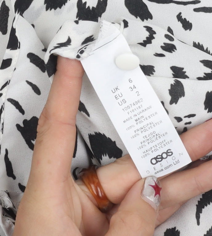 Womens UK Size 6 ASOS White Wrap Blouse