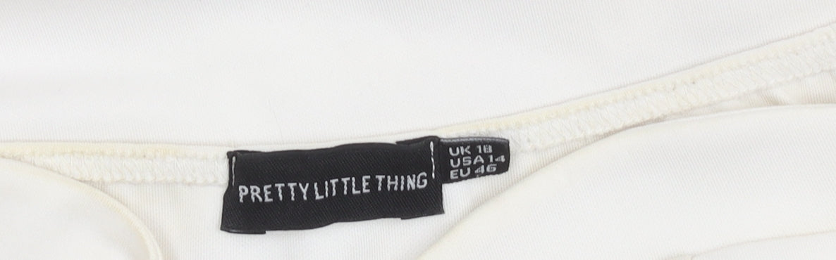 PrettyLittleThing Women’s White Strapless Bodycon Dress Size 18