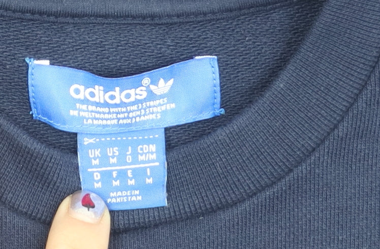 Mens UK Size M adidas Blue Pullover Sweatshirt