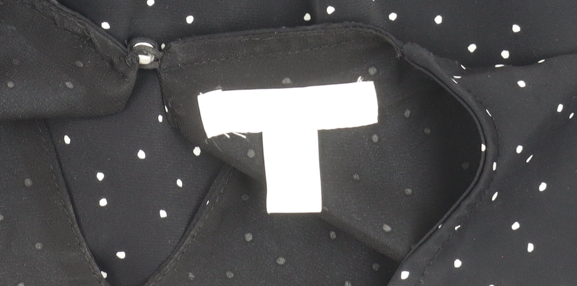 Womens UK Size M H&M Black Cropped Blouse