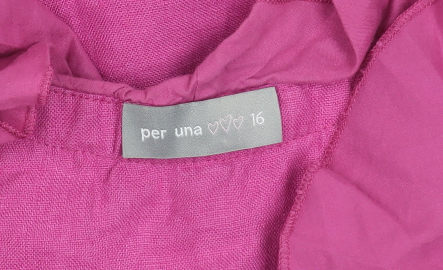 Womens UK Size 16 Marks and Spencer Pink Tunic Blouse