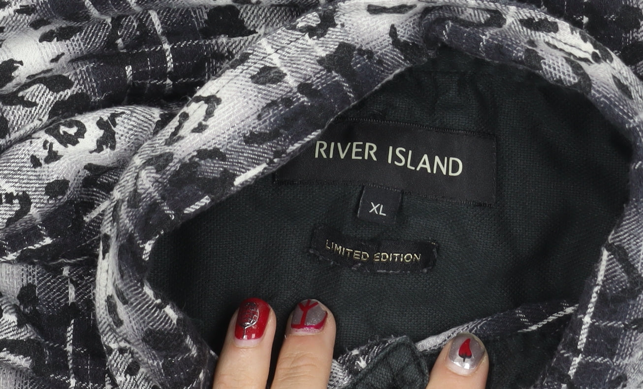 River Island Men’s Black XL Limited Edition Animal Print Shirt