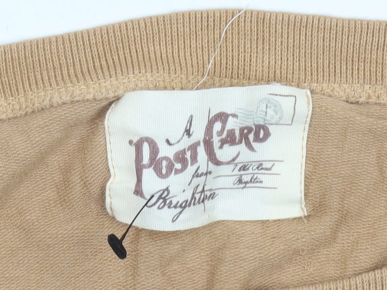 A Postcard From Brighton Womens Beige Sequin Heart Sweatshirt Size M