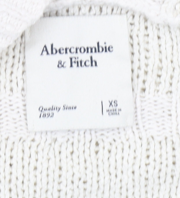 Abercrombie & Fitch Women’s Ivory XS Open Knit Long Sleeve Cardigan