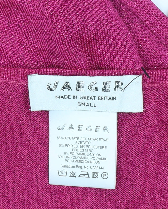 Jaeger Women’s Pink Scoop Neck Slim Fit Pullover Jumper Size S