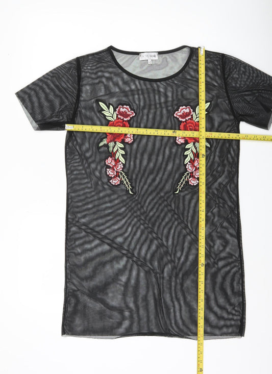 Womens UK Size 10 In the Style Black Tunic T-Shirt