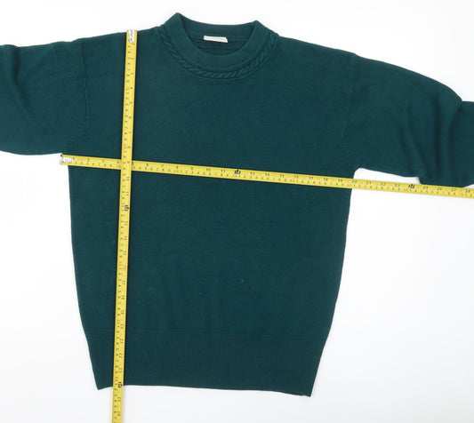 Eastex Womens Green Acrylic Pullover Jumper Medium Crew Neck Long Sleeve