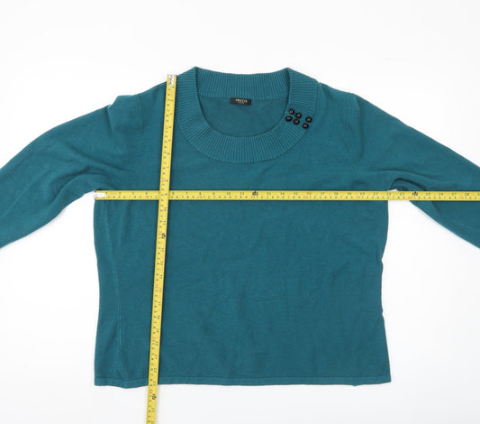 Womens UK Size XL Precis Petite Green Pullover Jumper