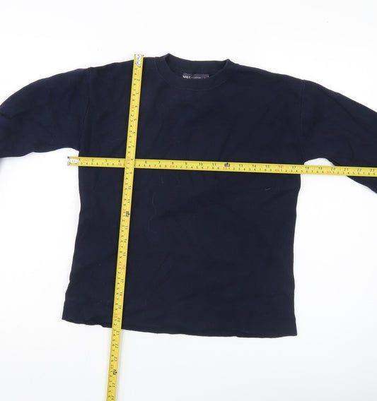 Marks and Spencer Womens Small Navy Blue Cotton Pullover Jumper