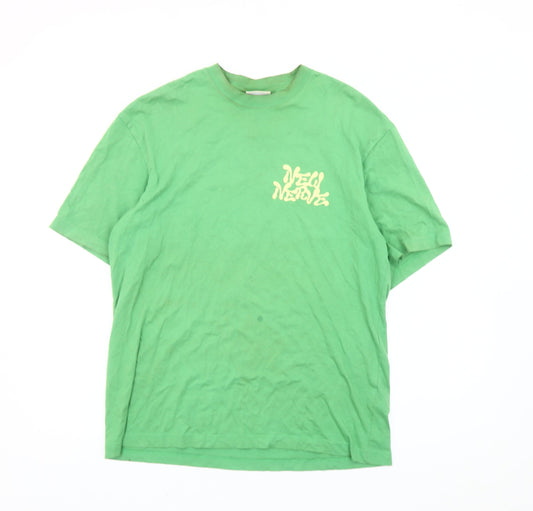 Womens UK Size S H&M Green Basic T-Shirt