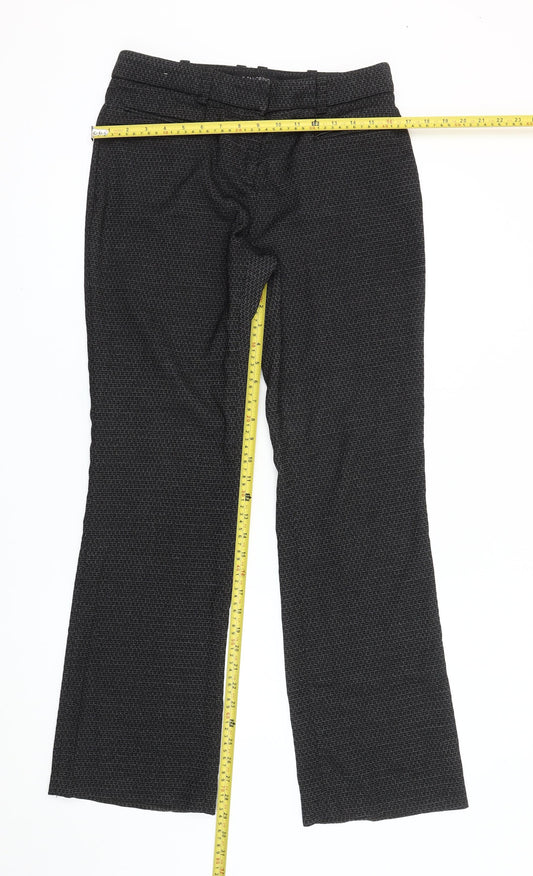 Next Women’s Black Geometric Dress Pants Size 8 Straight Leg
