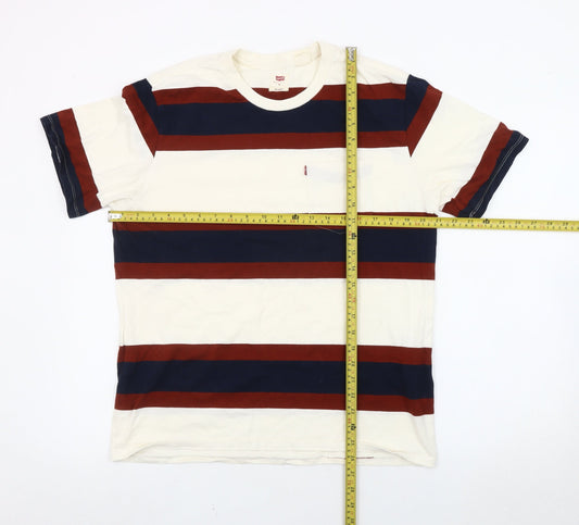Levi's Men’s Multicoloured Striped Relaxed Fit T-Shirt Size M
