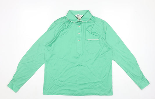 Womens UK Size 16 Bellino Green Basic Polo