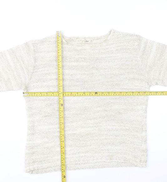 Womens UK Size 18-20 Style by EWM Beige Pullover Jumper