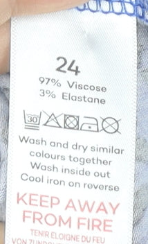 Bonmarché Women’s Blue Leopard Print A-Line Skirt Size 24