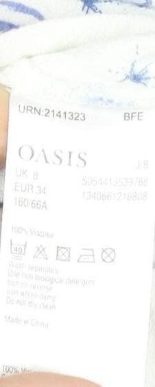 Oasis Women’s White Floral A-Line Sleeveless Dress Size 8