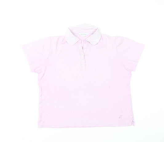 Tulchan Women’s Pink Polo Shirt Size 12 Cotton Casual Top