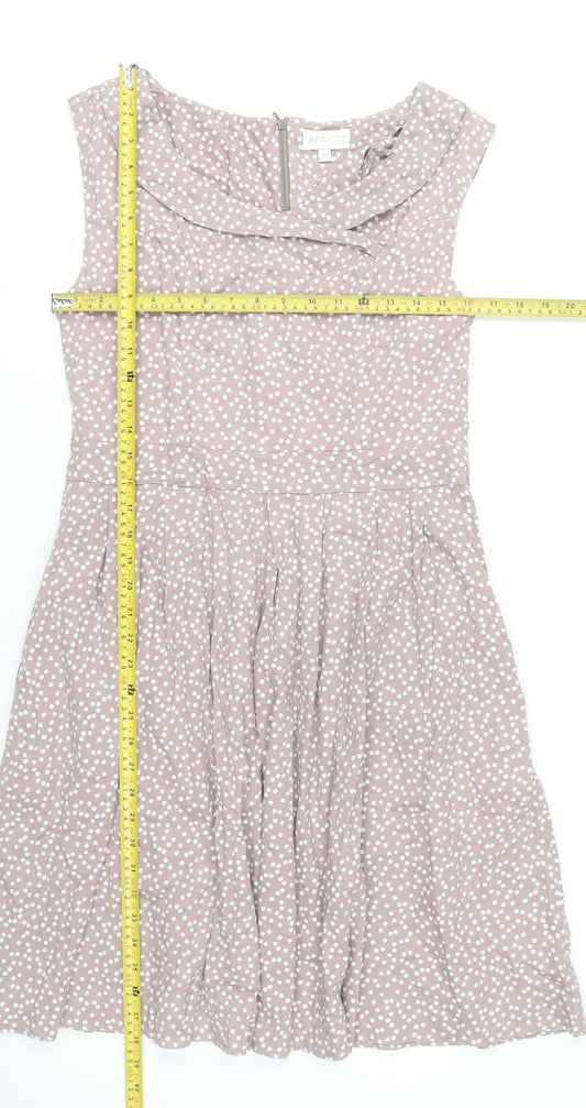 Apricot Womens Pink Polka Dot Fit & Flare Dress UK 12 Sleeveless