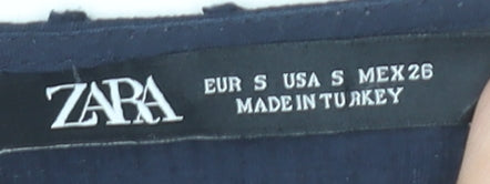 Womens UK Size S Zara Blue Tunic Blouse
