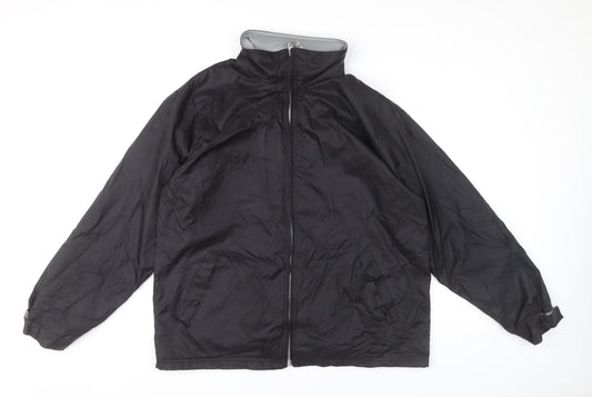 Additional front view of B&C Collection unisex adults black l lightweight windbreaker jacket