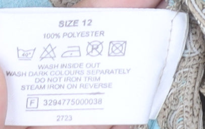 Papaya Women’s Multicoloured Paisley Beaded Tunic Blouse Size 12