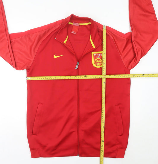 Nike Men’s Red Track Jacket M Football CFA Sports Full Zip