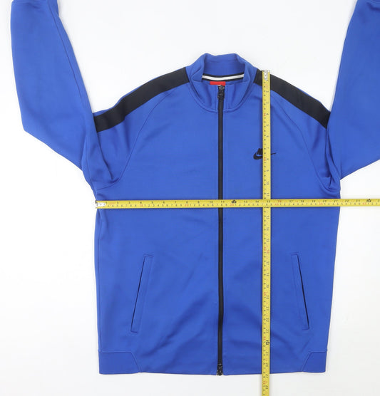 Nike Men's Blue Track Jacket L Full Zip Polyester Sportswear