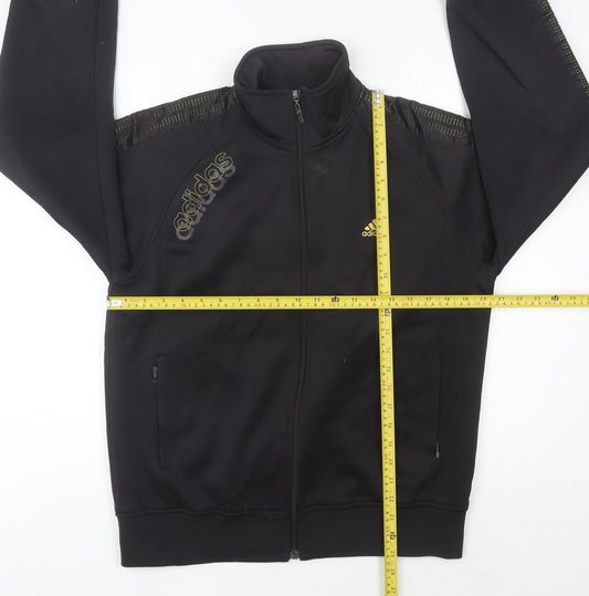 Adidas Men Black M Track Jacket Full Zip Sportswear