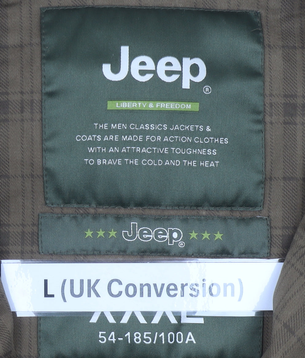 Mens UK Size L Jeep Brown Overcoat