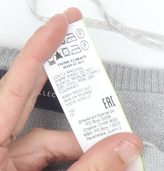 Womens UK Size 12 Marks and Spencer Grey Pullover Jumper