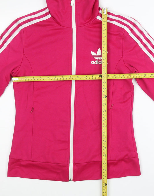 Adidas Women’s Pink Track Jacket Size 10 Full Zip Long Sleeve
