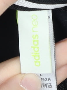 Adidas Women Black Track Jacket Size 12 Full Zip Sportswear