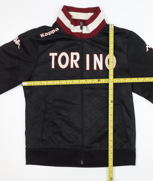 Kappa Women Black Size 12 Track Jacket Torino Full Zip Sportswear