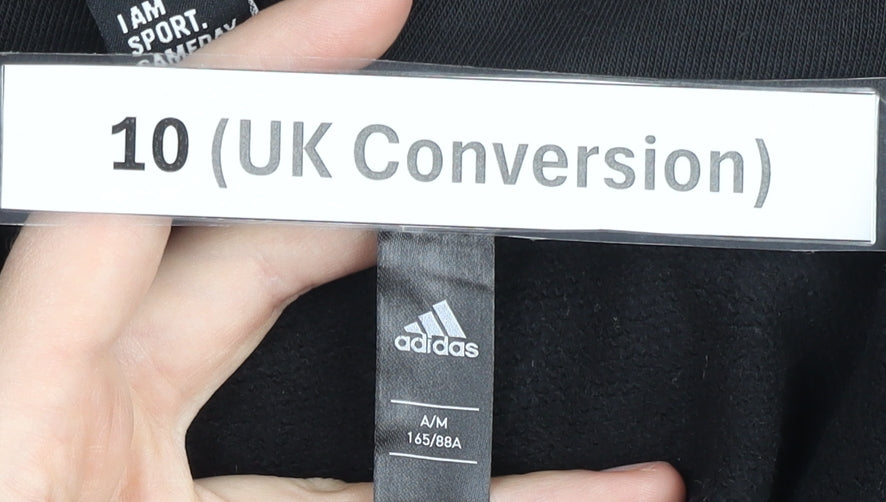 Adidas Women’s Black Full Zip Hoodie Size 10 UK Cotton Blend