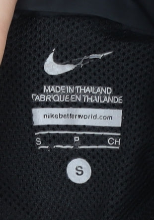 Nike Womens Black Track Jacket Size S Full Zip Polyester Lightweight