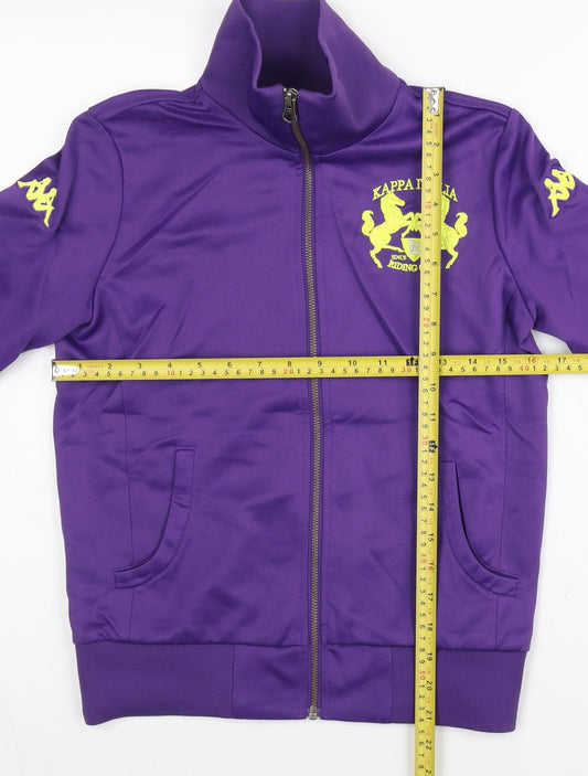 Kappa Womens Purple Track Jacket Size 8 Slim Fit Full Zip Sportswear