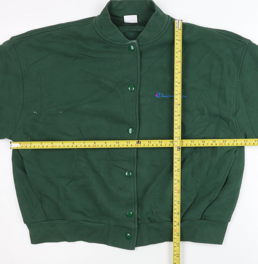Champion Women’s Green Varsity Jacket M Cotton Blend Casual