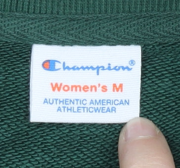 Champion Women’s Green Varsity Jacket M Cotton Blend Casual
