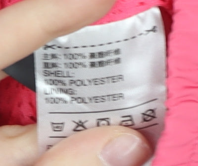 Adidas Womens Pink Track Jacket Size 8 Full Zip Lightweight Sports