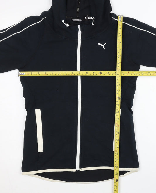 Puma Womens Black Full Zip Hoodie Size 8 UK Athletic Sportswear