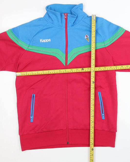 Kappa Womens Red Blue Green Track Jacket Size 12 Retro Full Zip