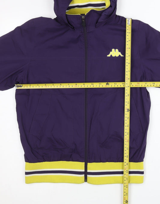 Kappa Women's Purple Size 12 Windbreaker Jacket Hooded Polyester