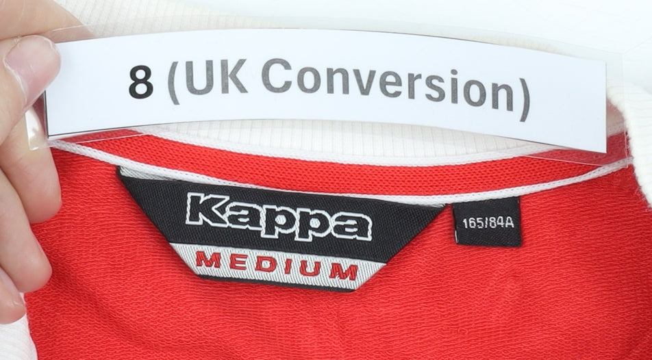 Kappa Womens Red Track Jacket Size 8 Full Zip Slim Fit Sportswear