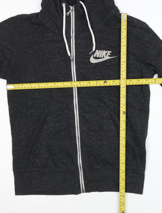 Nike Women’s Black Full Zip Hoodie L Cotton Blend Casual