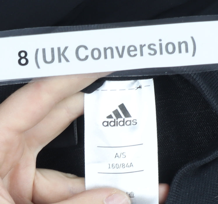 Adidas Womens Black Track Jacket Size 8 Full Zip Lightweight Sportswear