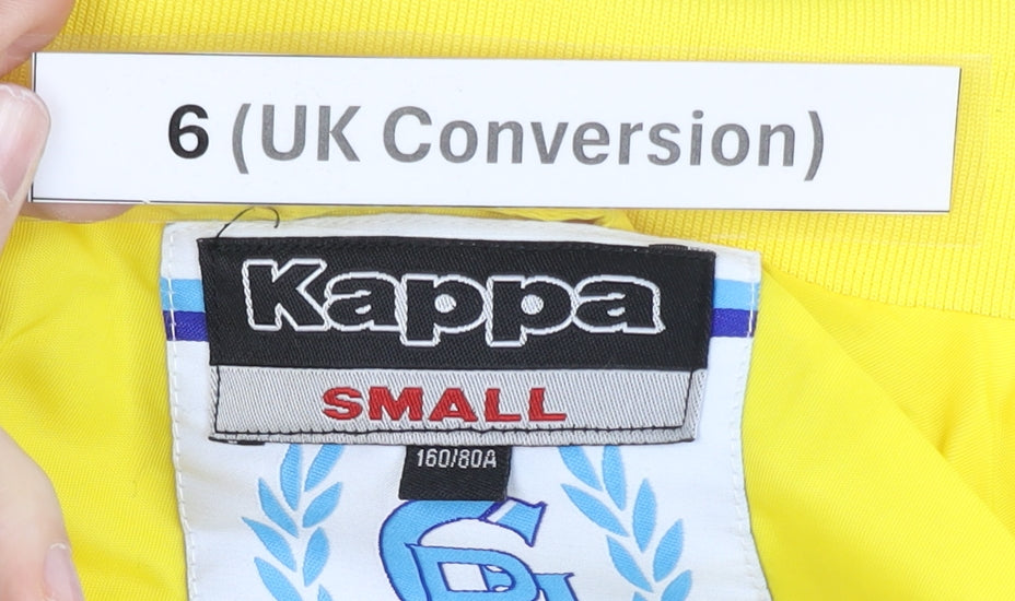 Kappa Women’s Yellow Track Jacket Size UK 6 Greece Logo Full Zip