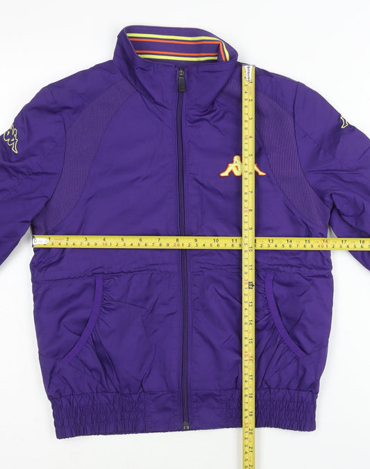 Kappa Womens Purple Track Jacket Size UK 6 Full Zip Logo Sportswear