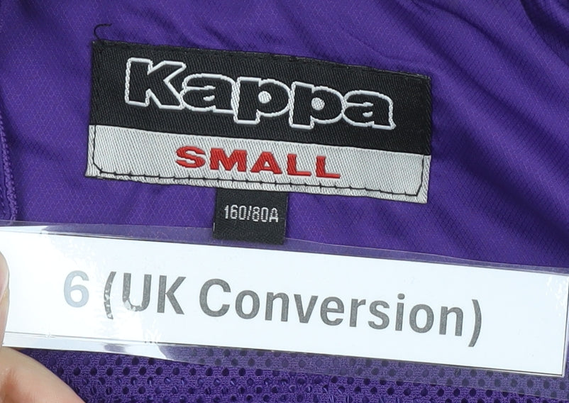 Kappa Womens Purple Track Jacket Size UK 6 Full Zip Logo Sportswear