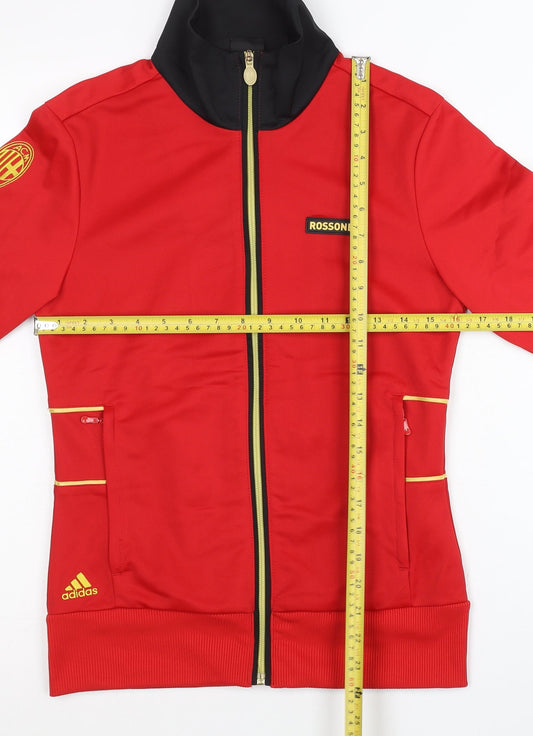 Adidas Women’s Red Track Jacket Size 10 Full Zip Football Sportswear