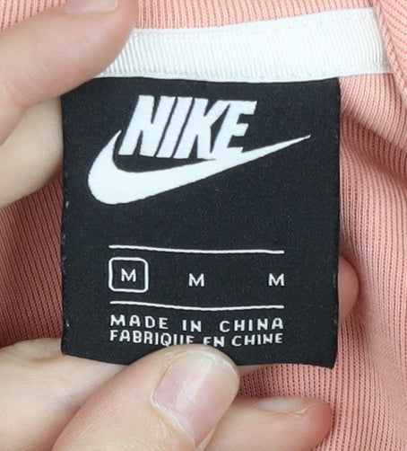 Nike Women’s Pink Full Zip Hoodie Jacket M Cotton Blend Sportswear